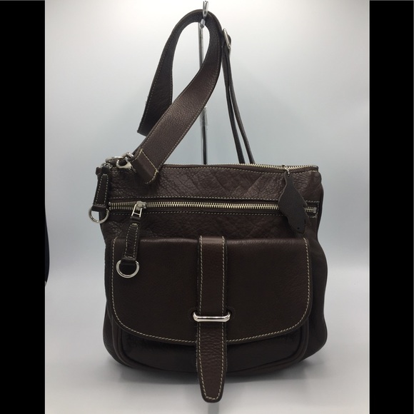 Roots Handbags - Roots Side Saddle Brown Leather Crossbody Bag